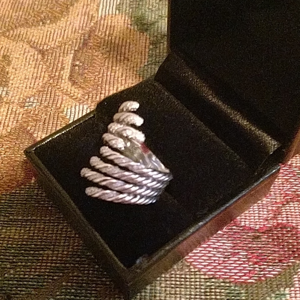 💚David Yurman diamond Willow Open 4 row ring 6-7 - Picture 2 of 5